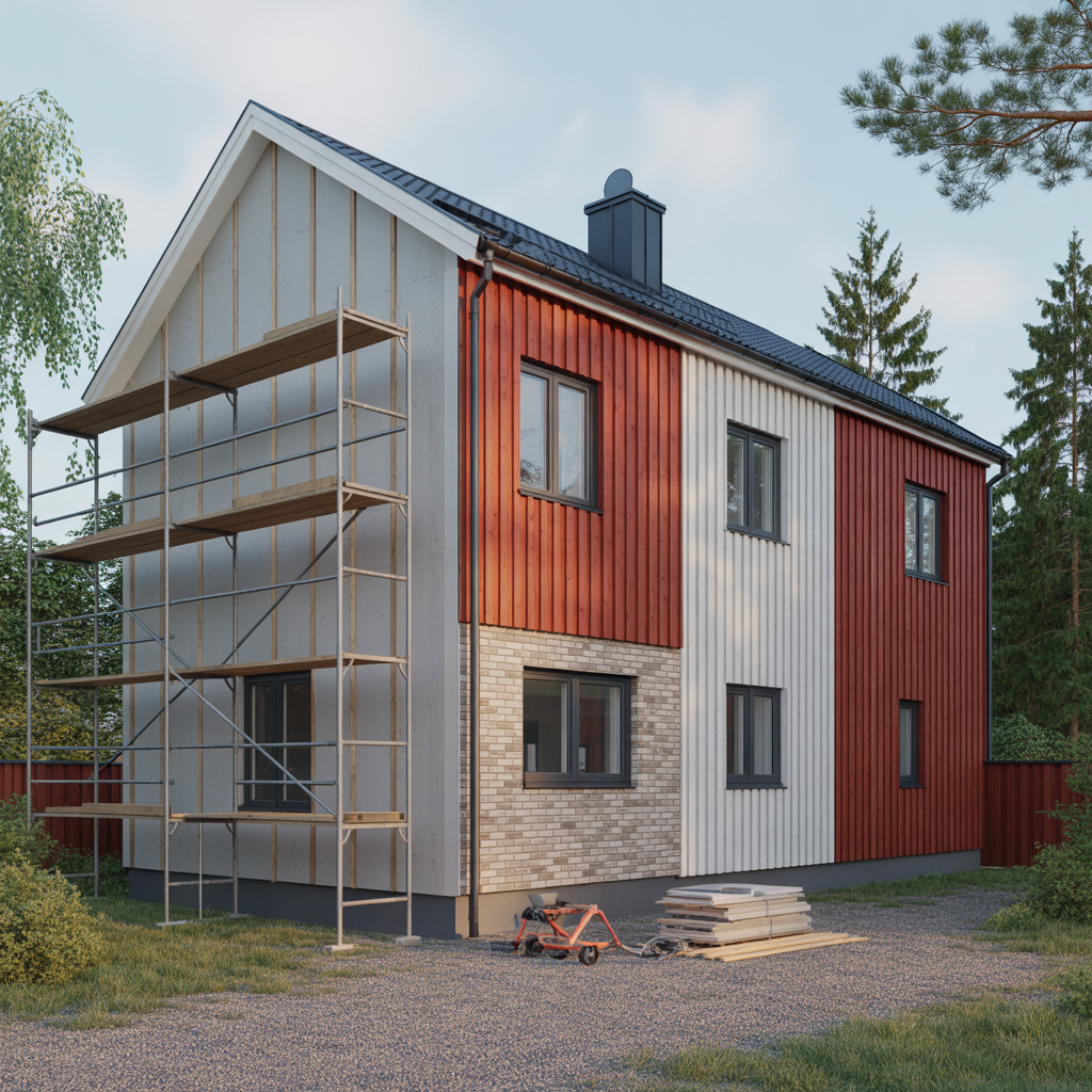 byta fasadpanel materialjamforelse metod och kostnad