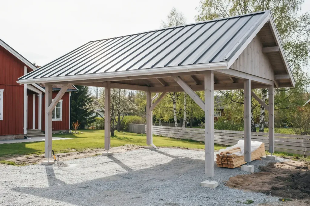 bygga carport p tomten bygglov placering materialval och kostnad